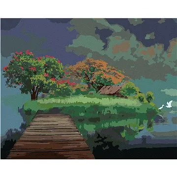 Diamondi - Diamantové malování - MOST DO ŘÍŠE SNŮ, 40x50 cm, bez rámu a bez vypnutí plátna (605932A)