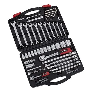 KRT500121 - 77-dílná gola sada 1/2" , 1/4" v kufru (KRT500121)