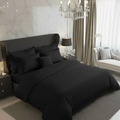 Kvalitex Saténové povlečení Luxury Collection černá, 140 x 220 cm, 70 x 90 cm