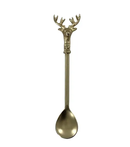Bronzová antik kovová lžička s jelenem Deer - 14cm Chic Antique
