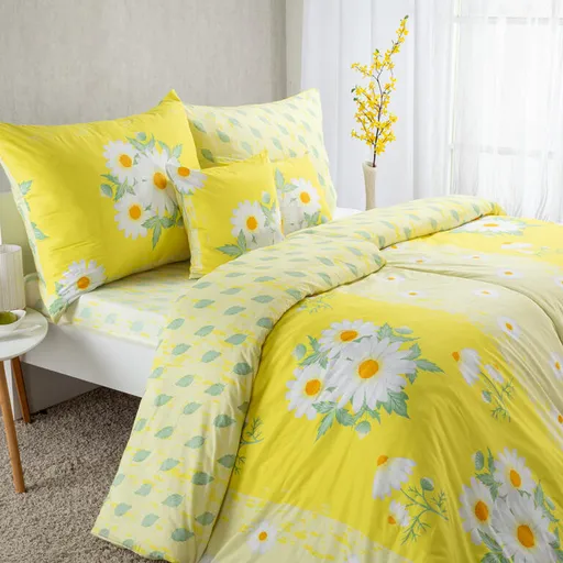 Ložní rodinná souprava z mikrovlákna DAISY s prostěradly a povlaky na polštářky