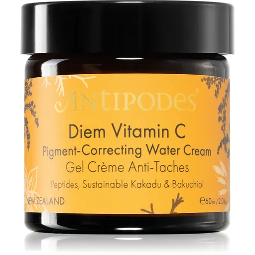 Antipodes Diem Vitamin C Pigment-Correcting Water Cream rozjasňující hydratační krém proti pigmentovým skvrnám s bakuchiolem 60 ml