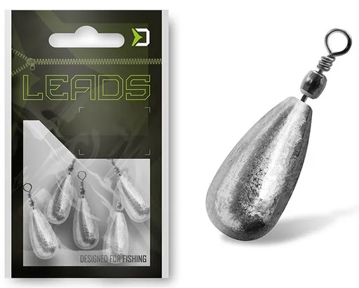 Delphin zátěž leads hruška s obratlíkem - 5 g 10 ks