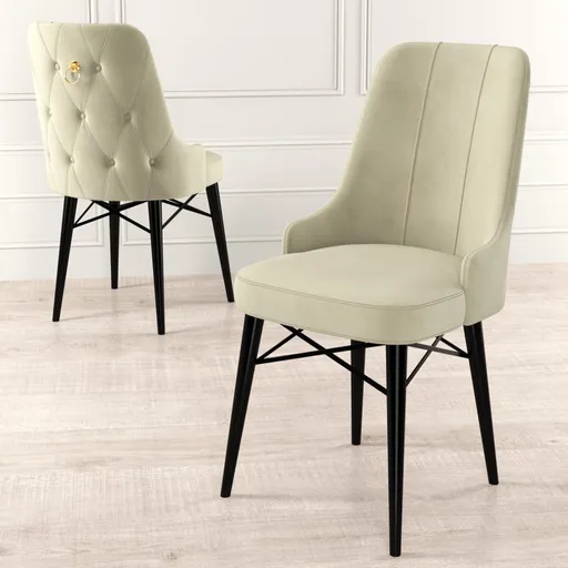 Sada židlí (6 kusů) Pare - Cream, Black