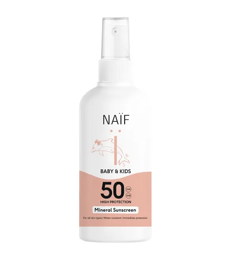 NAIF Ochranný sprej na opalování pro děti a miminka SPF50 175 ml