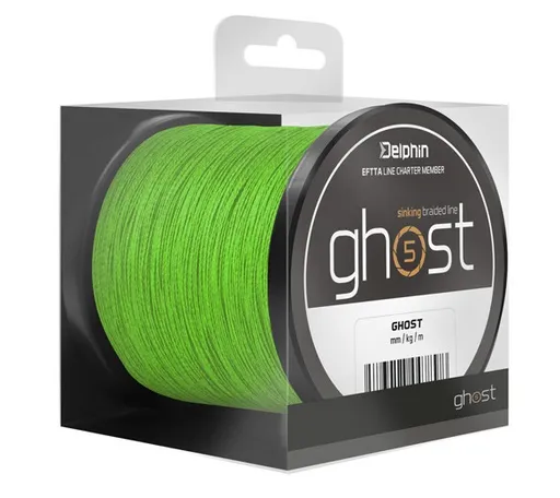 Delphin splétaná šňůra ghost 4+1 zelená - 0,16 mm - 8,2 kg - 600 m
