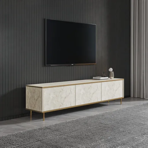 TV stolek Imaj - Travertine, Gold