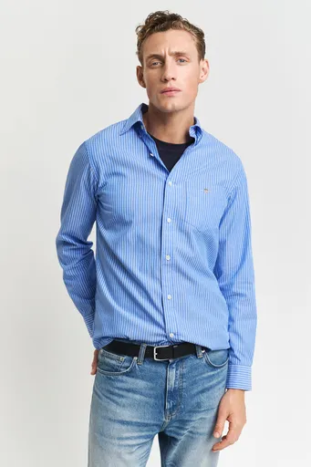 KOŠILE GANT REG CLASSIC POPLIN STRIPE SHIRT GREECE BLUE