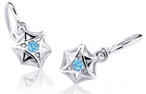 Cutie Jewellery Dětské náušnice z bílého zlata C2209-10-X-2 světle modrá