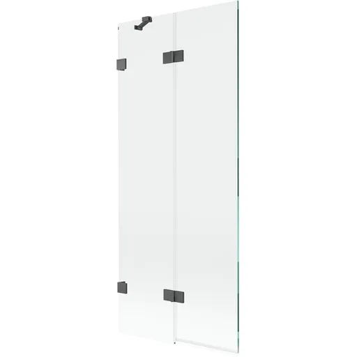 MEXEN/S Lunar vanová zástěna 2-křídlová levá 80 x 150, transparent, grafit kartáčovaná 897-080-100-66-00-L