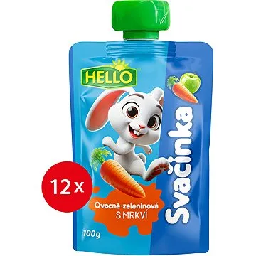 HELLO ovocná kapsička s mrkví 12× 100 g (8590014639140)