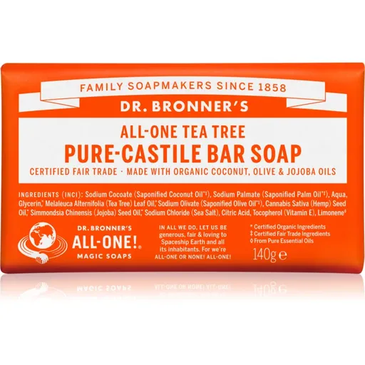Dr. Bronner’s Tea Tree tuhé mýdlo 140 g