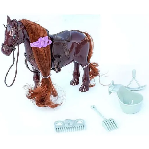 Alltoys Koník s doplňky tmavě hnědý