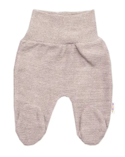 Baby Nellys Pletené kojenecké polodupačky Hand Made, béžové, vel. 62