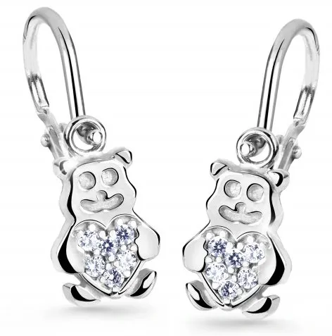 Cutie Jewellery Dětské náušnice z bílého zlata Medvídci C2751-10-X-2 bílá