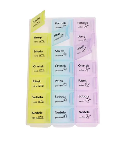 Toro Dávkovač na léky 7 dní ⁠⁠–⁠⁠⁠⁠⁠⁠ ráno / poledne / večer 1 ks