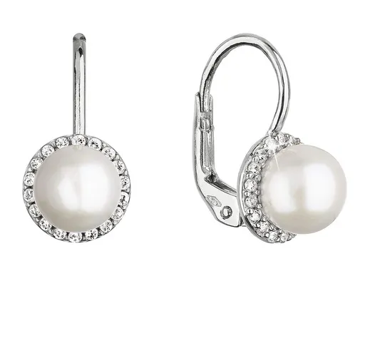 Evolution Group - Pavona Luxusní visací náušnice z bílého zlata s pravými perlami 81P00020