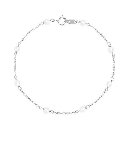 Brilio Něžný náramek z bílého zlata s říčními perlami 14/772.351P Esp-white