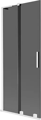 MEXEN/S Velar L dvoukřídlá posuvná vanová zástěna 85 x 150, grafit, bílá 896-085-003-41-20