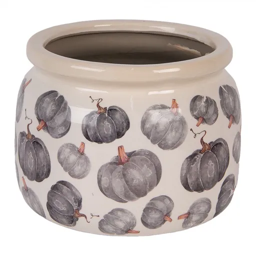 Keramický květináč s dýněmi Country Style Pumpkin L - Ø 20*15 cm Clayre & Eef