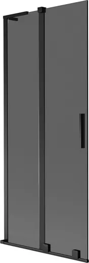 MEXEN/S Velar L dvoukřídlá posuvná vanová zástěna 80 x 150, grafit, černá 896-080-003-41-70