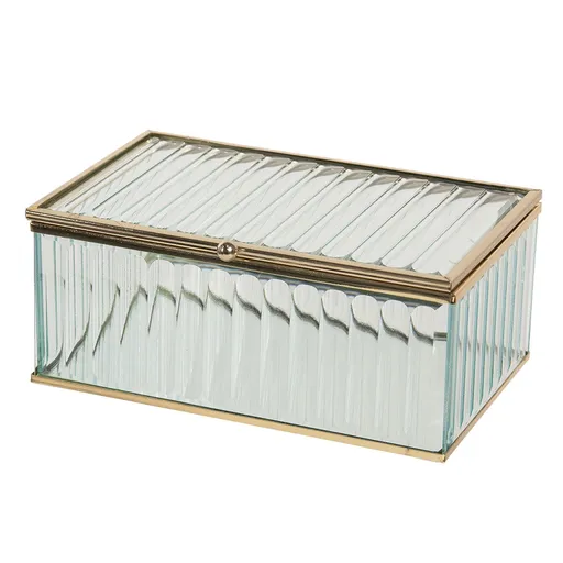 Šperkovnice ze vzorovaného skla se zlatým lemem Heloise - 17*10*7 cm Clayre & Eef