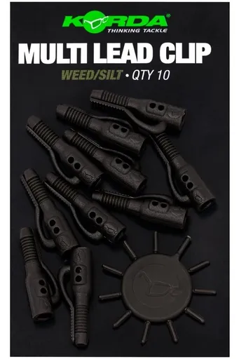 Korda závěsky multi lead clip - weed/silt