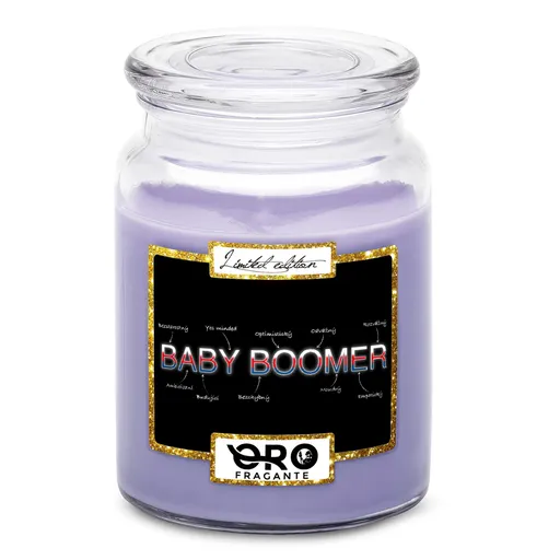 Svíčka Baby Boomer – vlastnosti (Vůně svíčky: Levandule)
