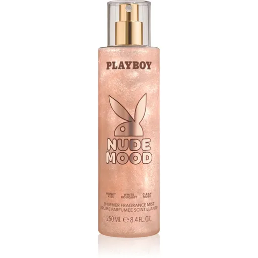Playboy Nude Mood tělový sprej se třpytkami pro ženy 250 ml