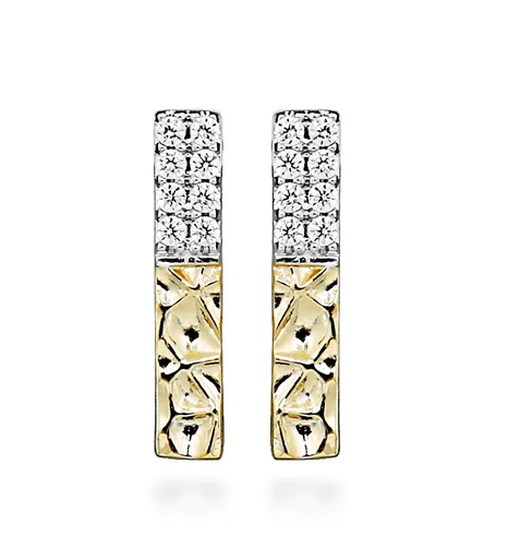 Silver Cat Jedinečné pozlacené náušnice s kubickými zirkony SC529