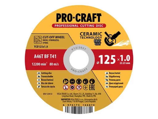 Kotouč řezný keramický PROCRAFT 125x1.0mm