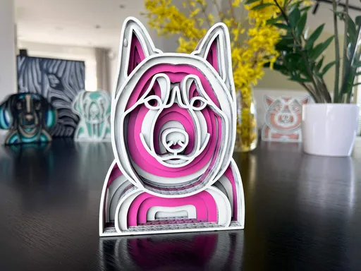 Vsepropejska Mandala Husky dekorace na stůl Barva: Růžová, Rozměr (cm): 17 x 12,1, Druh: Kartonová