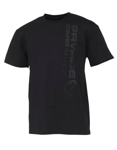 Savage Gear Triko Vertical Logo Tee Black - XXL,Savage Gear Triko Vertical Logo Tee Black - XXL