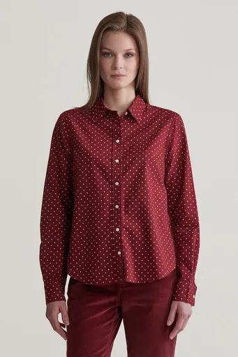 KOŠILE GANT REG DOT PRINT CTN VOILE SHIRT PLUMPED RED