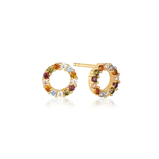 Sif Jakobs Pozlacené náušnice s barevnými kubickými zirkony Biella SJ-E337-ACZ-YG