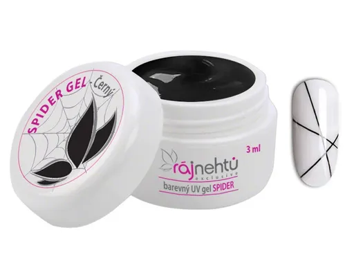 Ráj nehtů UV gel SPIDER 3 ml - Černý