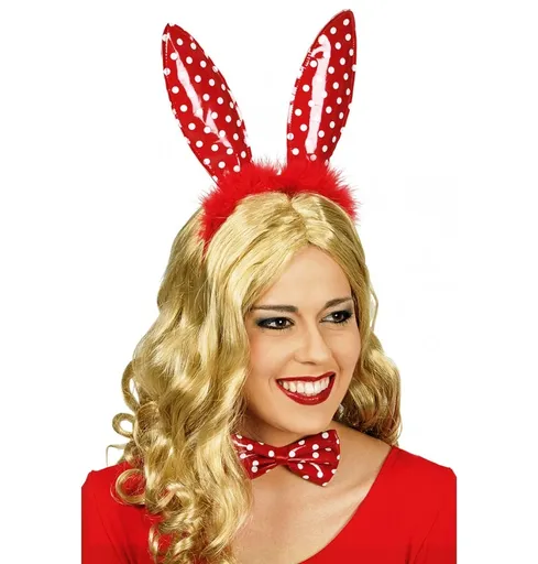 Chaks Set zaječí ouška a motýlek - Červený