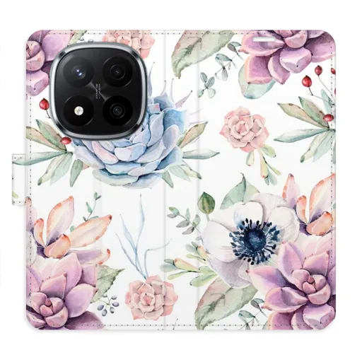 Flipové pouzdro iSaprio - Succulents Pattern - Xiaomi Redmi Note 14 Pro 5G/14 Pro+ 5G