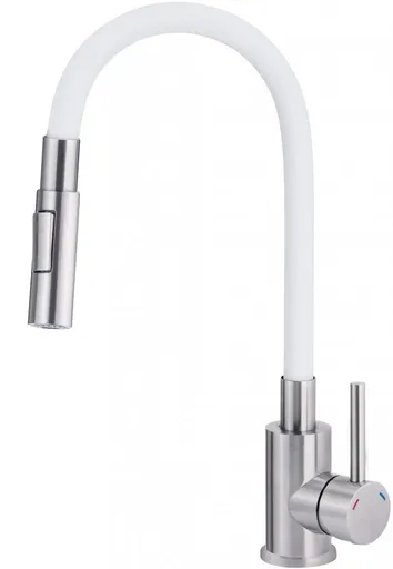 DEANTE Luno nerez/bílá Dřezová baterie, elastic BOC_W740