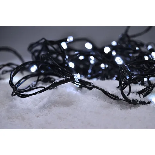 LED vánoční řetěz, 3 m, 20 LED, 3 x AA, bílé světlo, zelený kabel
