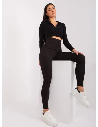 Dámské legíny s vysokým pasem RUE PARIS černé