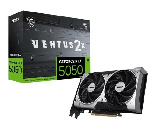 MSI VGA NVIDIA GeForce RTX 5050 8G VENTUS 2X OC, RTX 5050, 8GB GDDR6, 3xDP, 1xHDMI