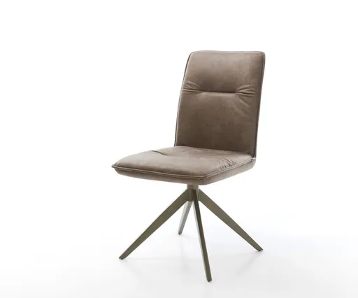 Otočná židle Vinjo-Flex mikrovlákno taupe vintage křížový rám