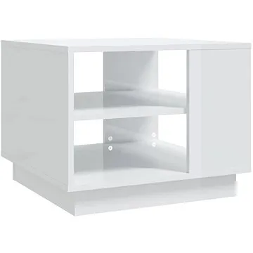 SHUMEE Konferenční stolek bílý vysoký lesk 55 × 55 × 43 cm dřevotříska, 810295 (810295)