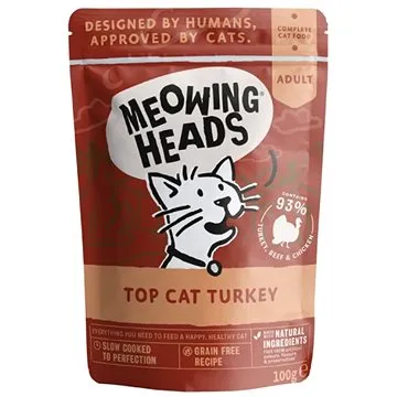 Meowing Heads Top Cat Turkey kapsička 100 g (5060189114269)