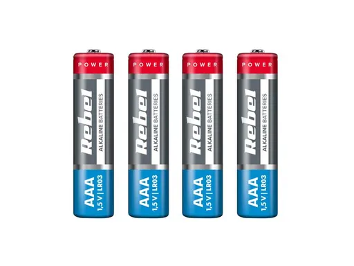 Baterie AAA (R03) alkalická REBEL Alkaline 4ks / shrink BAT0060