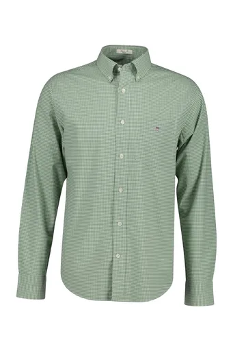 KOŠILE GANT REG CLASSIC POPLIN GINGHAM SHIRT HERB GREEN