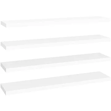 Shumee plovoucí nástěnné 4 ks bílé 120×23,5×3,8 cm MDF, 323822 (323822)