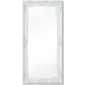 Nástěnné zrcadlo barokní styl 100x50 cm bílé (243679)