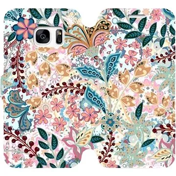 Flipové pouzdro na mobil Samsung Galaxy S7 - MX04S Spletité kvítky a listy (5903516013654)